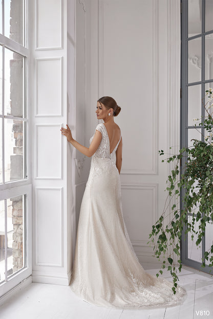 Champagne wedding dress Trumpet wedding dress