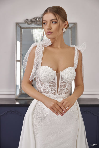 White mermaid wedding dress Wedding gowns fitted