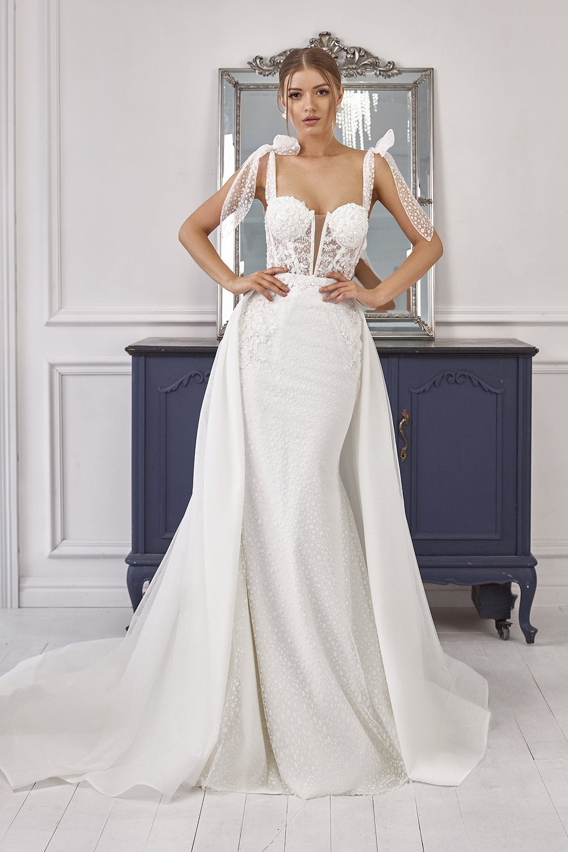 White mermaid wedding dress Wedding gowns fitted