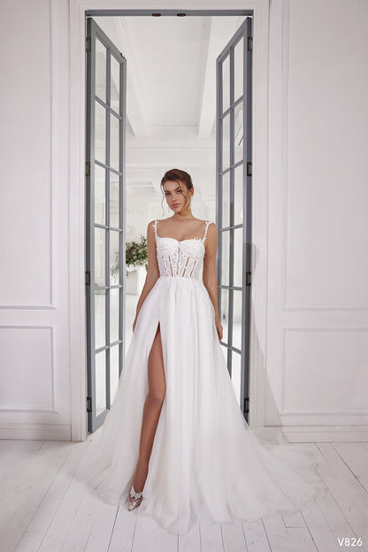 Spaghetti straps wedding dress Tropical dresses for wedding