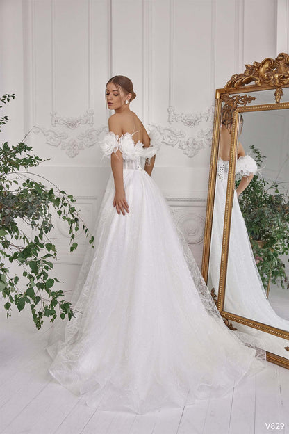 KatrinFAVORboutique-Sparkly a line wedding dress Unique wedding dresses