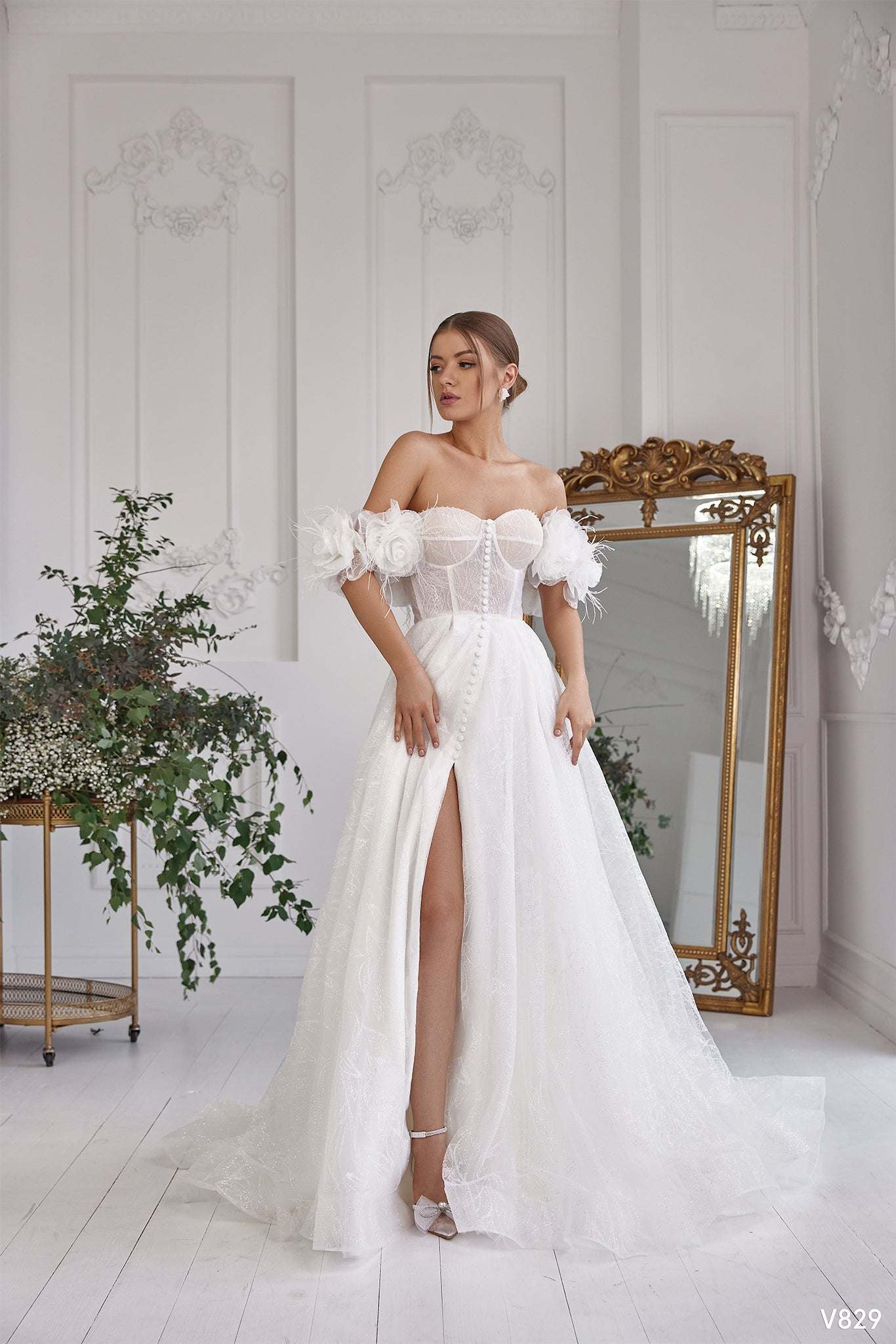 KatrinFAVORboutique-Sparkly a line wedding dress Unique wedding dresses