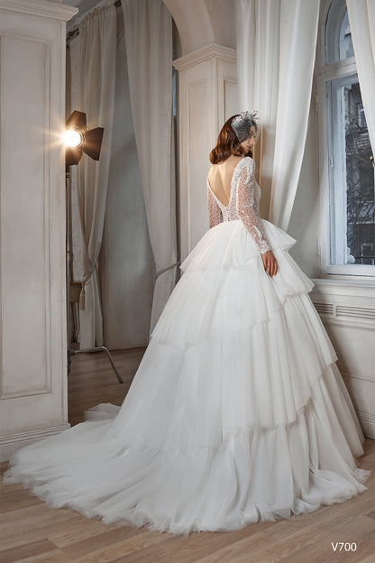 KatrinFAVORboutique-Princess ball gown wedding dress with long sleeves