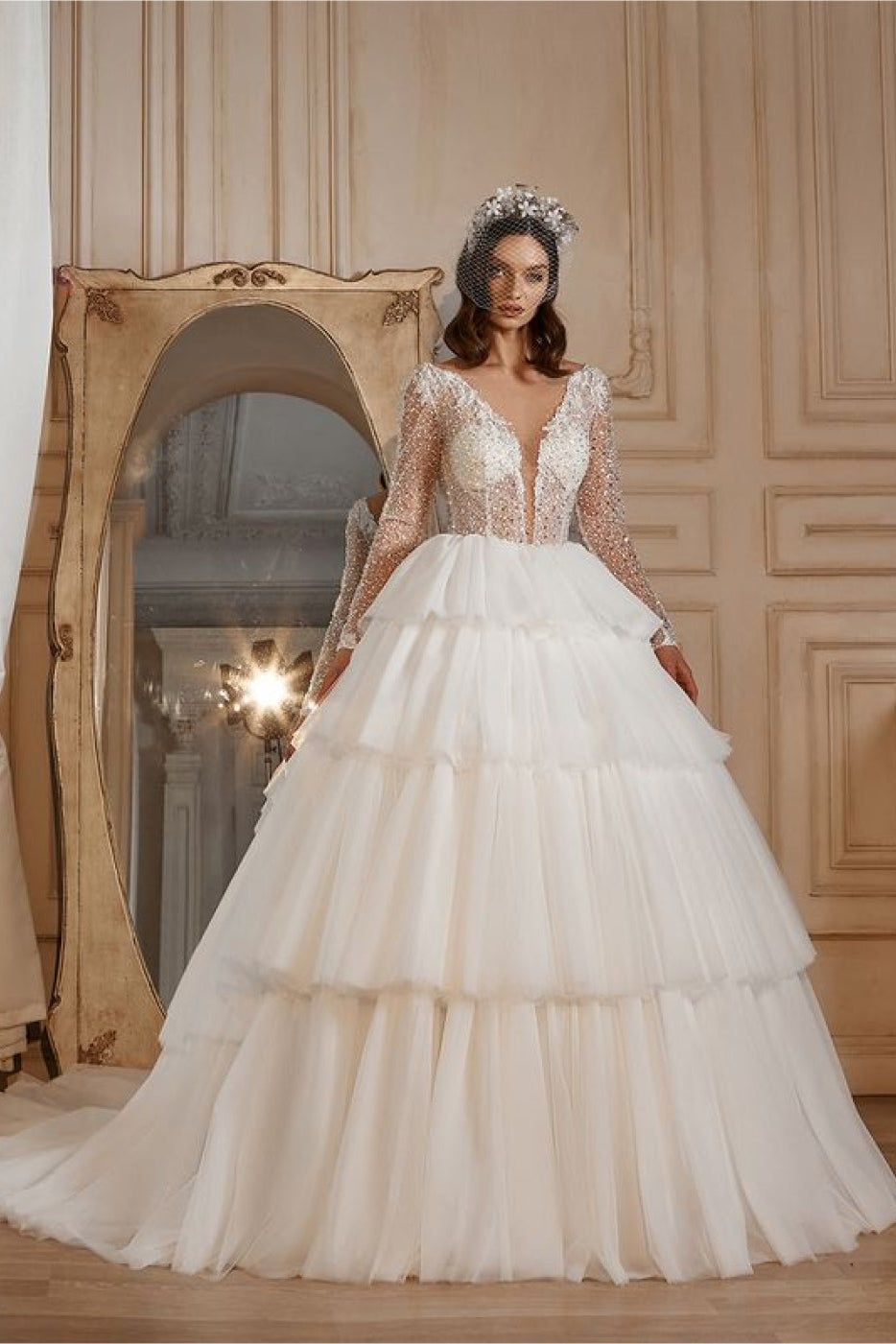 KatrinFAVORboutique-Princess ball gown wedding dress with long sleeves