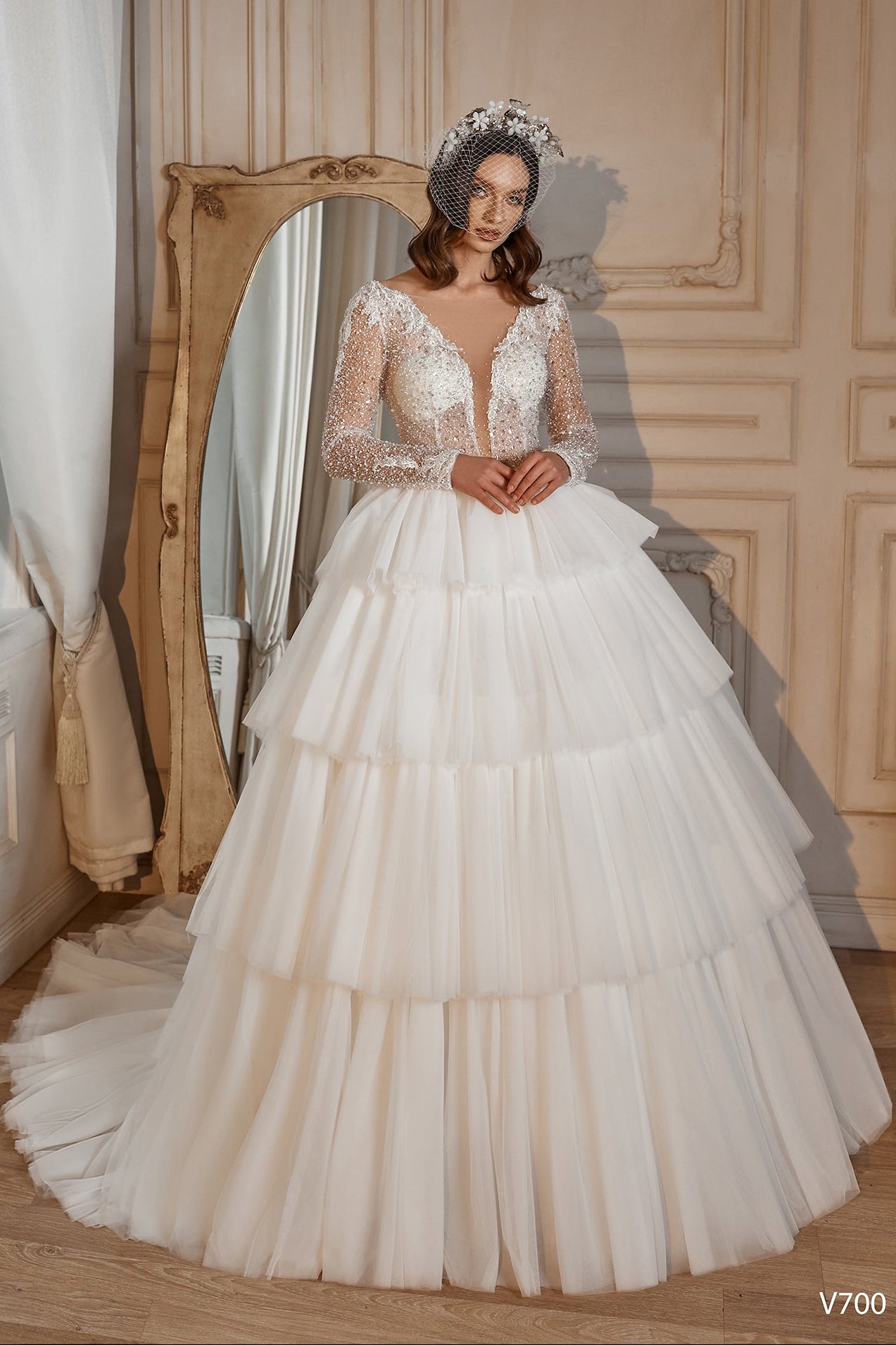 KatrinFAVORboutique-Princess ball gown wedding dress with long sleeves