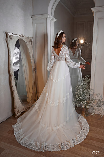 Country lace wedding dress boho