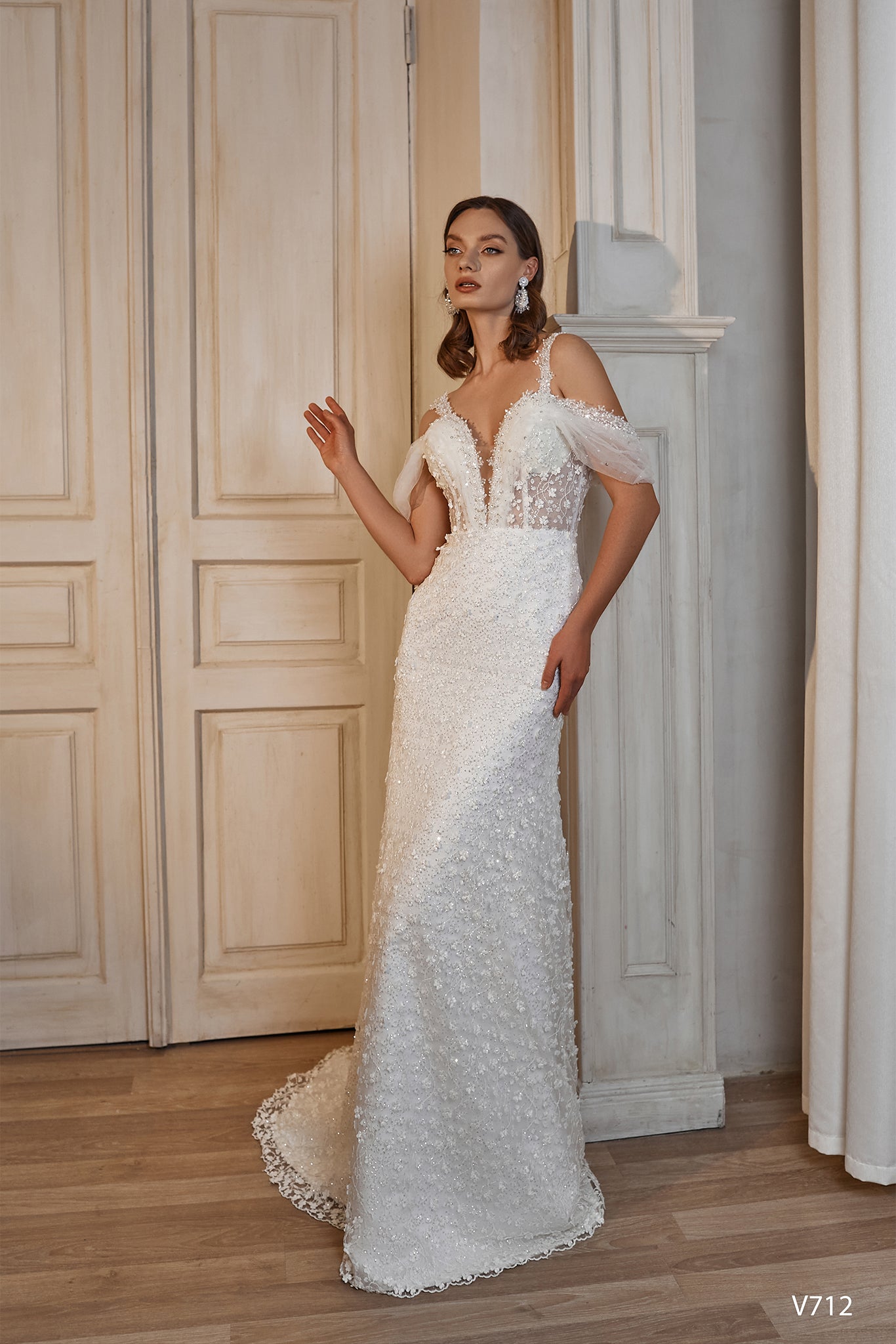 2 in 1 off the shoulder wedding dress