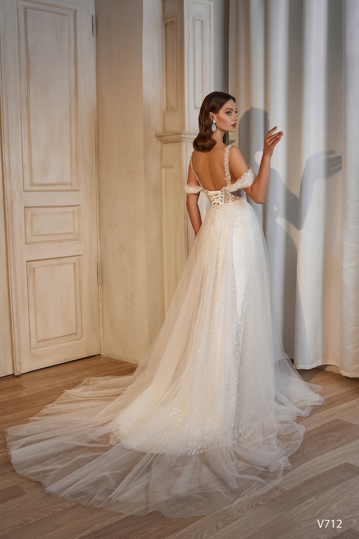 2 in 1 off the shoulder wedding dress