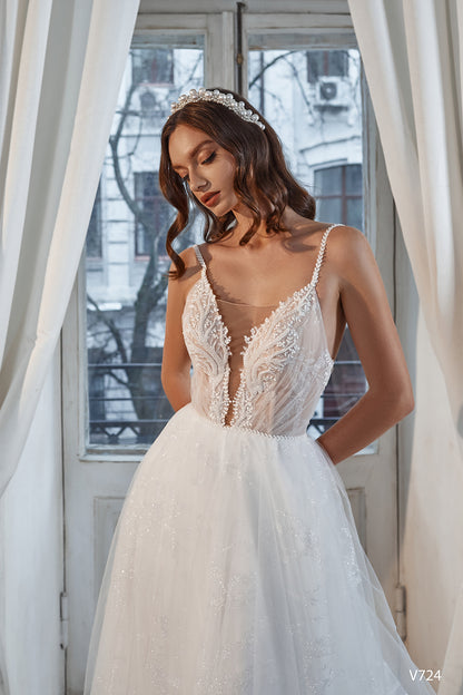 KatrinFAVORboutique-Beach wedding dress Sparkle tulle wedding dress