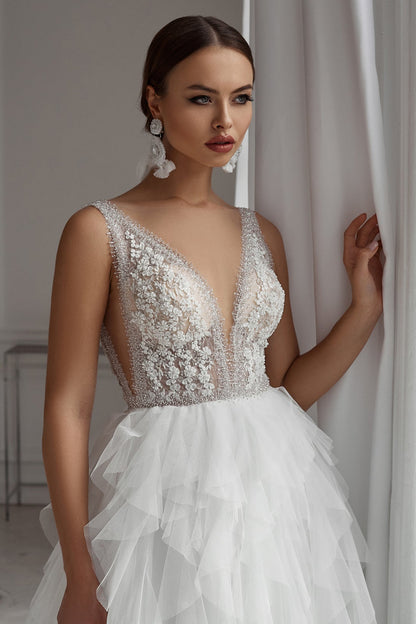 Tiered skirt 2 in 1 wedding dress