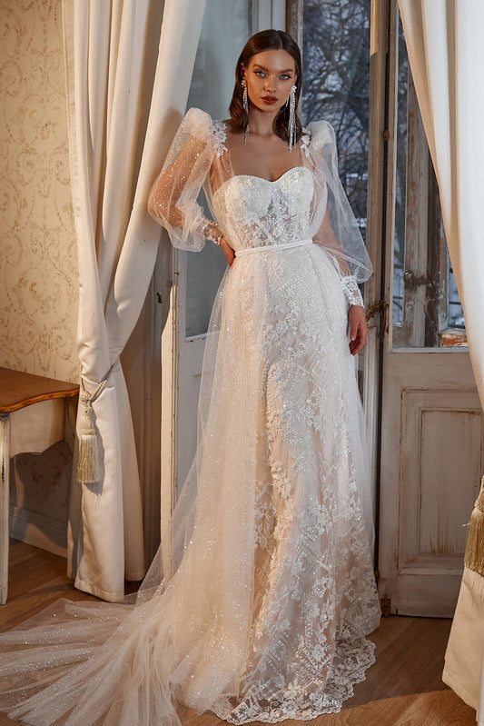 Two piece fairy wedding dress