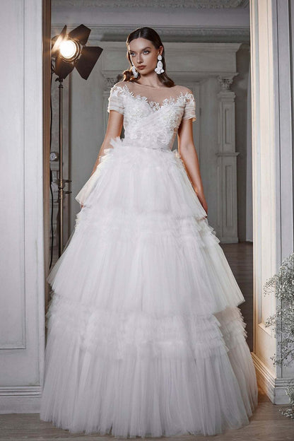 KatrinAVORboutique-Tiered tulle wedding dress Fairytale bridal dresses