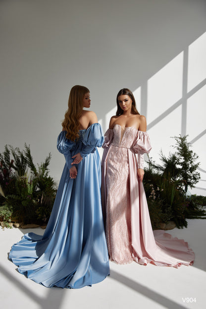 Long lace dress Dress with detachable train