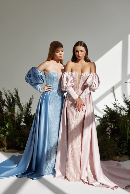 Long lace dress Dress with detachable train