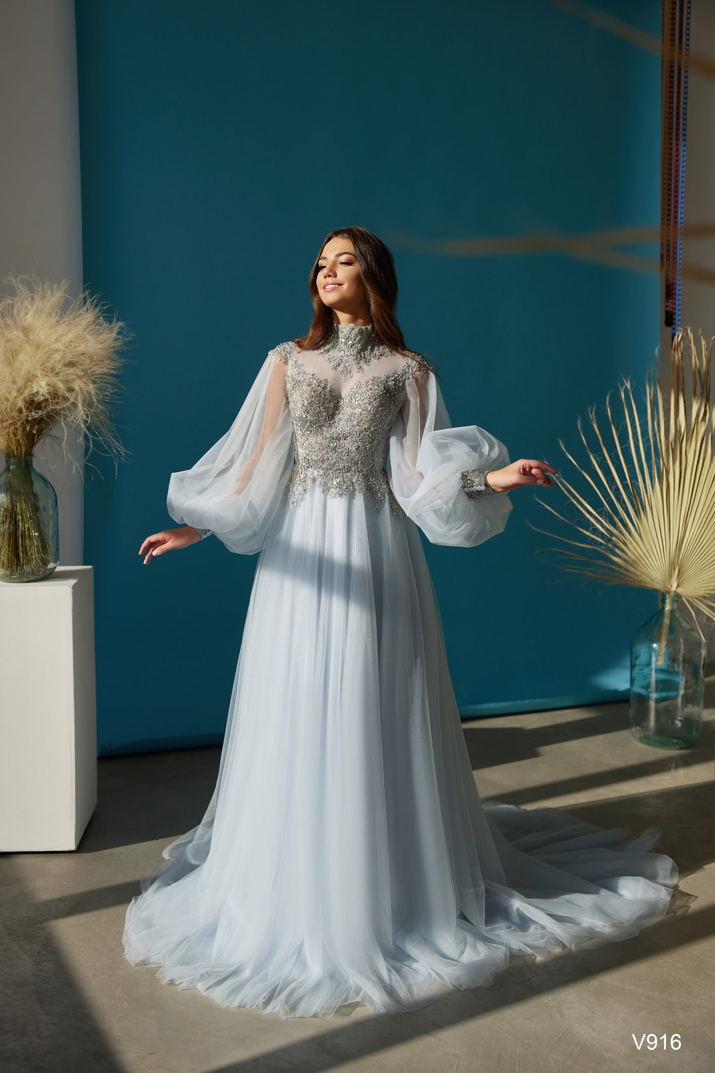 KatrinFAVORboutique-Modest evening dress High neck formal dress