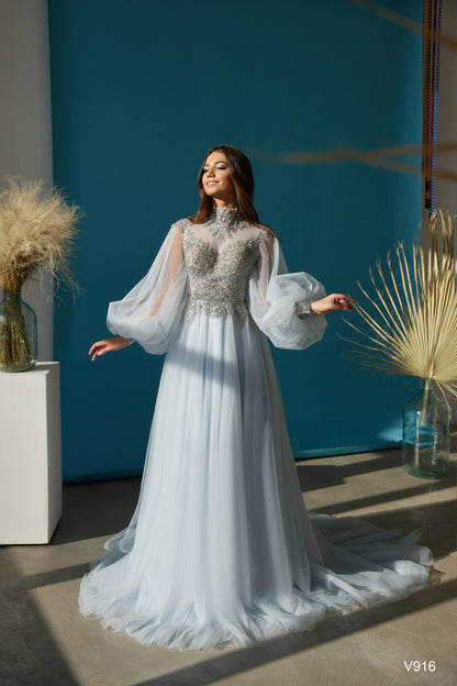 KatrinFAVORboutique-Modest evening dress High neck formal dress