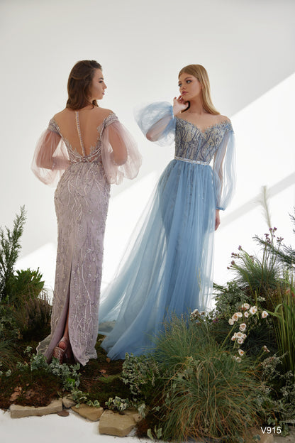 Puff sleeve formal dress Non conventional wedding dresses