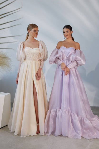 Colorful princess A-line wedding dress