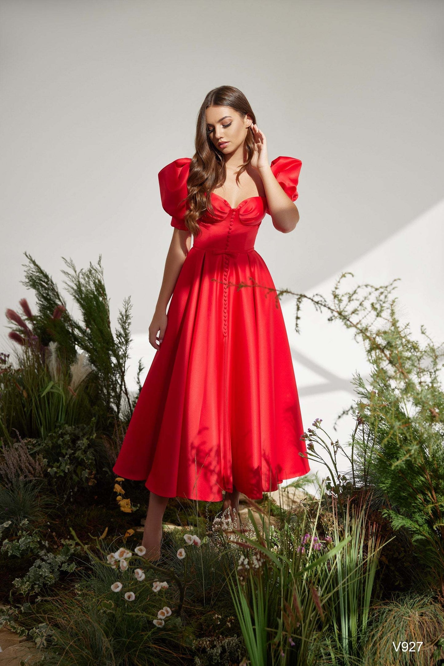 KatrinFAVORboutique-Formal dress puff sleeves Ladies evening gowns on sale