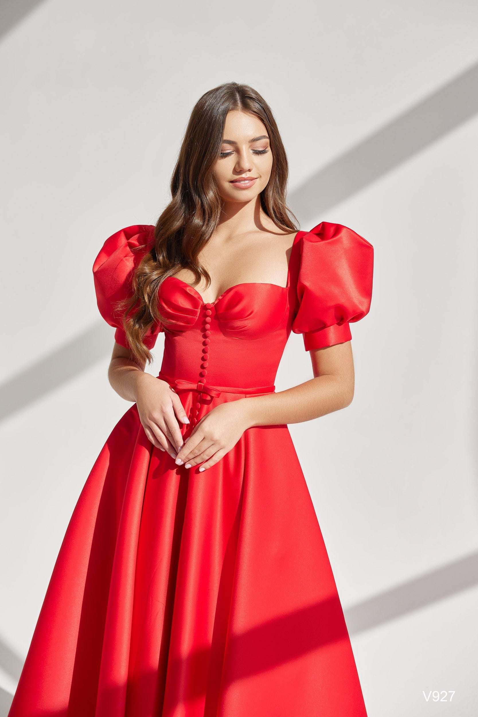 KatrinFAVORboutique-Formal dress puff sleeves Ladies evening gowns on sale
