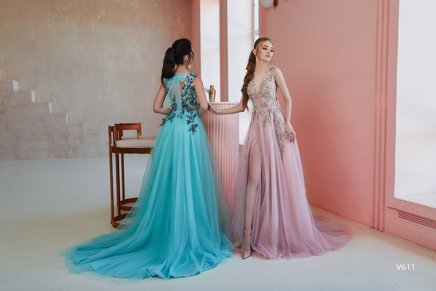 KatrinFAVORboutique-3D flowers dress Pretty prom dresses Long formal gowns