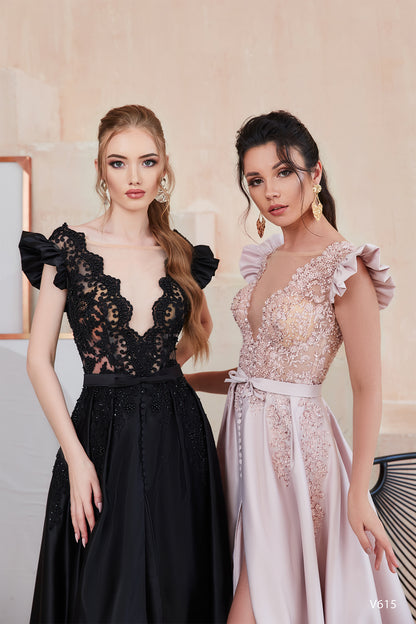 Black colorful non traditional wedding dress