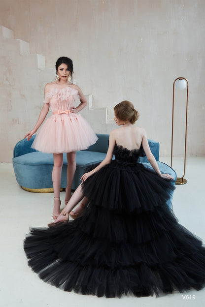 High low tulle prom dress