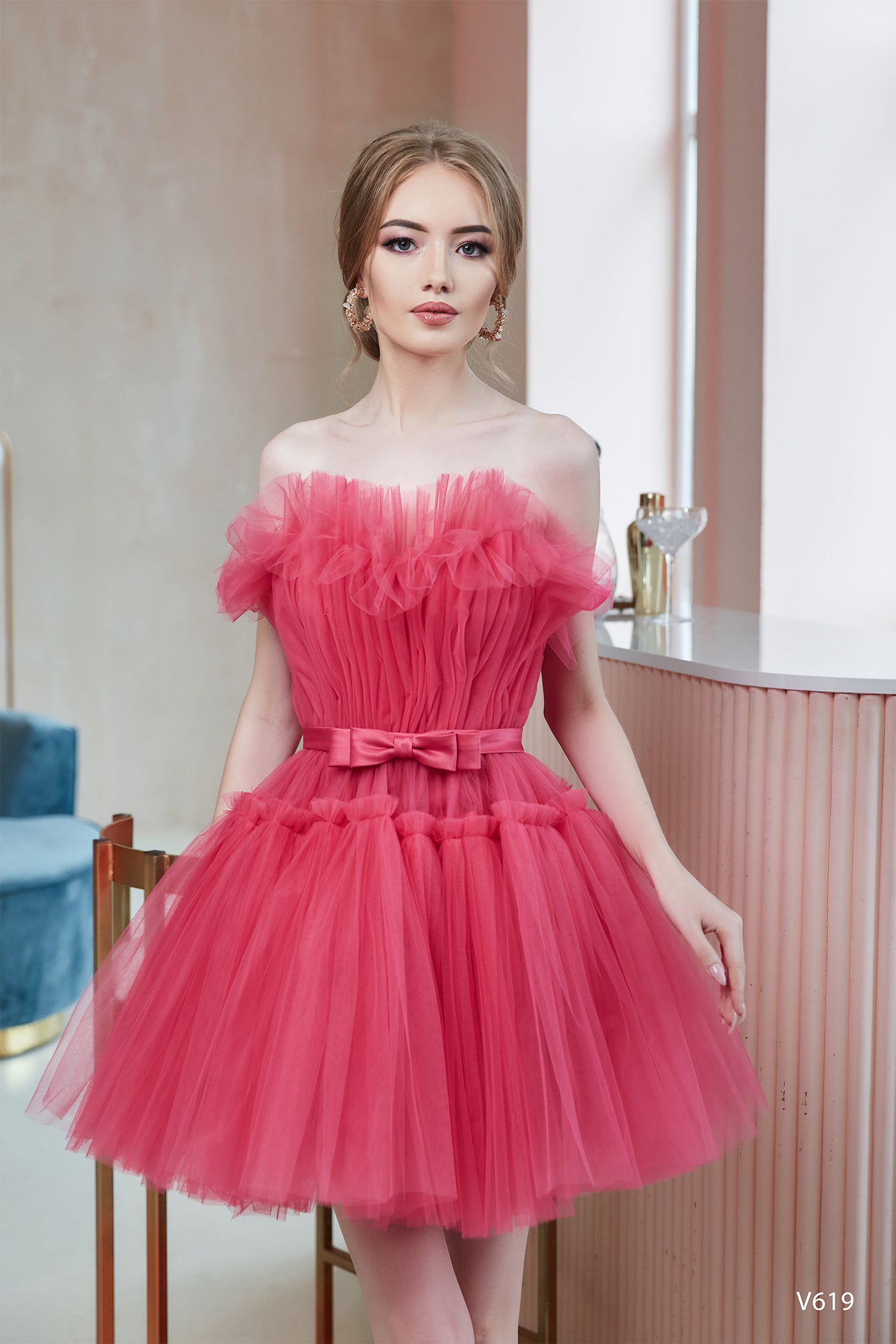 High low tulle prom dress