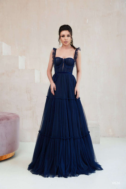 KatrinFAVORboutique-Off the shoulder tiered dress Trendy formal dresses