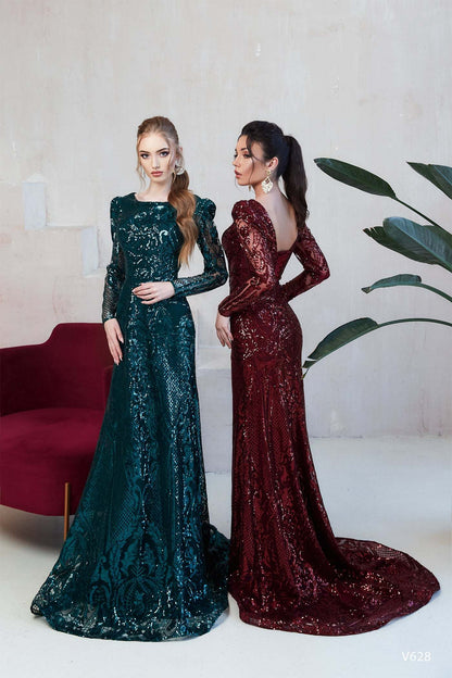 KatrinFAVORboutique-Silver sequin formal dress Glamorous evening dresses