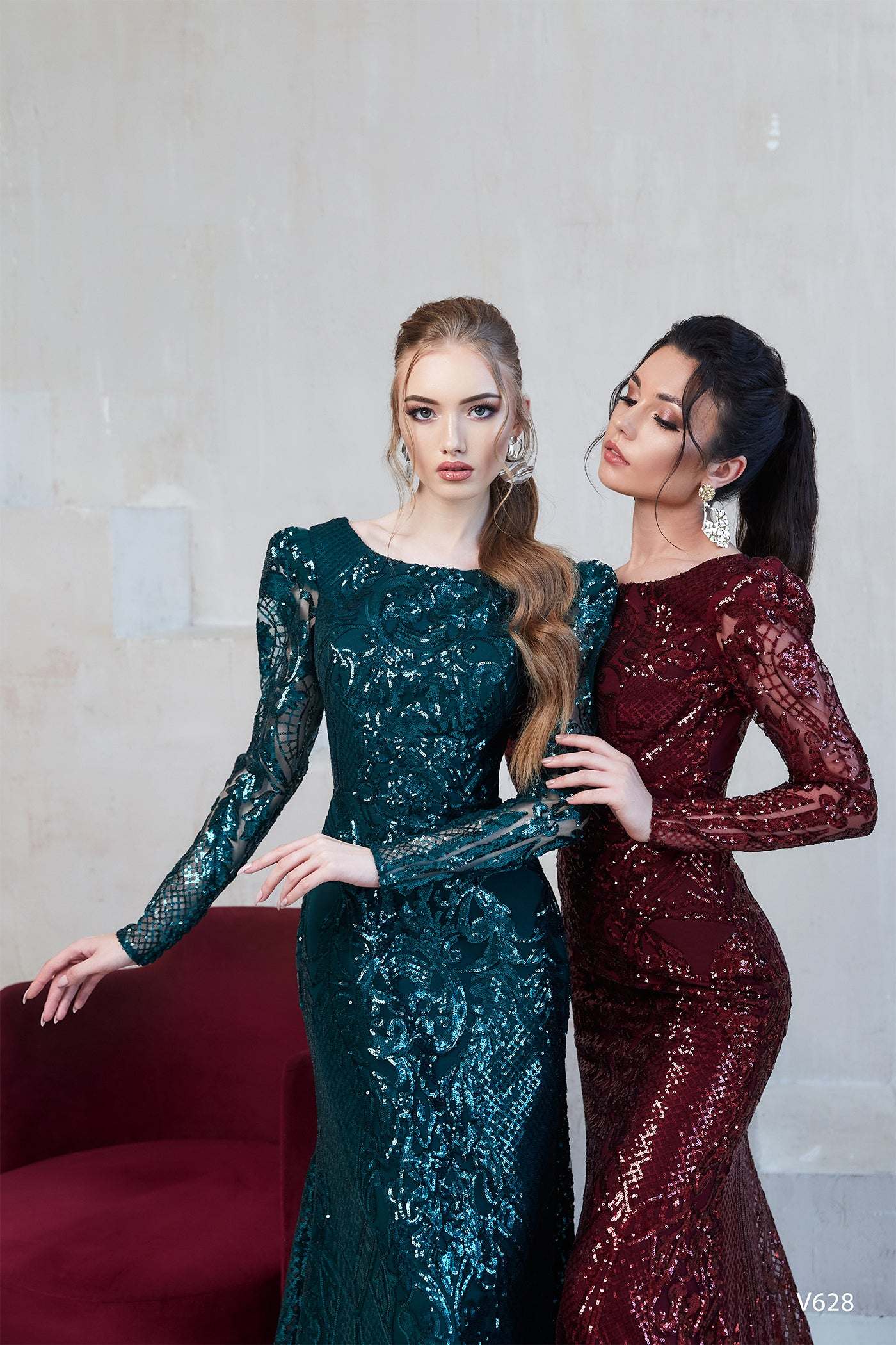 KatrinFAVORboutique-Silver sequin formal dress Glamorous evening dresses