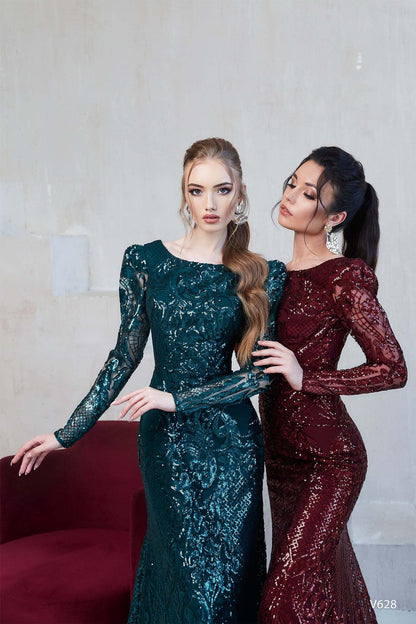 KatrinFAVORboutique-Silver sequin formal dress Glamorous evening dresses