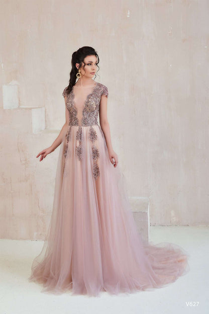 KatrinFAVORboutique-Open back prom dress Formal gown emerald green dresses