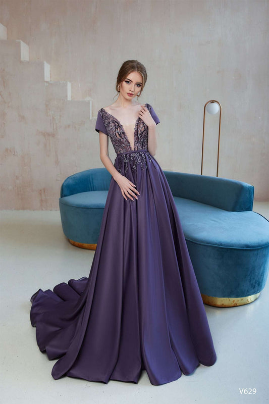 KatrinFAVORboutique-Dark purple prom dress Special occasion maxi dresses