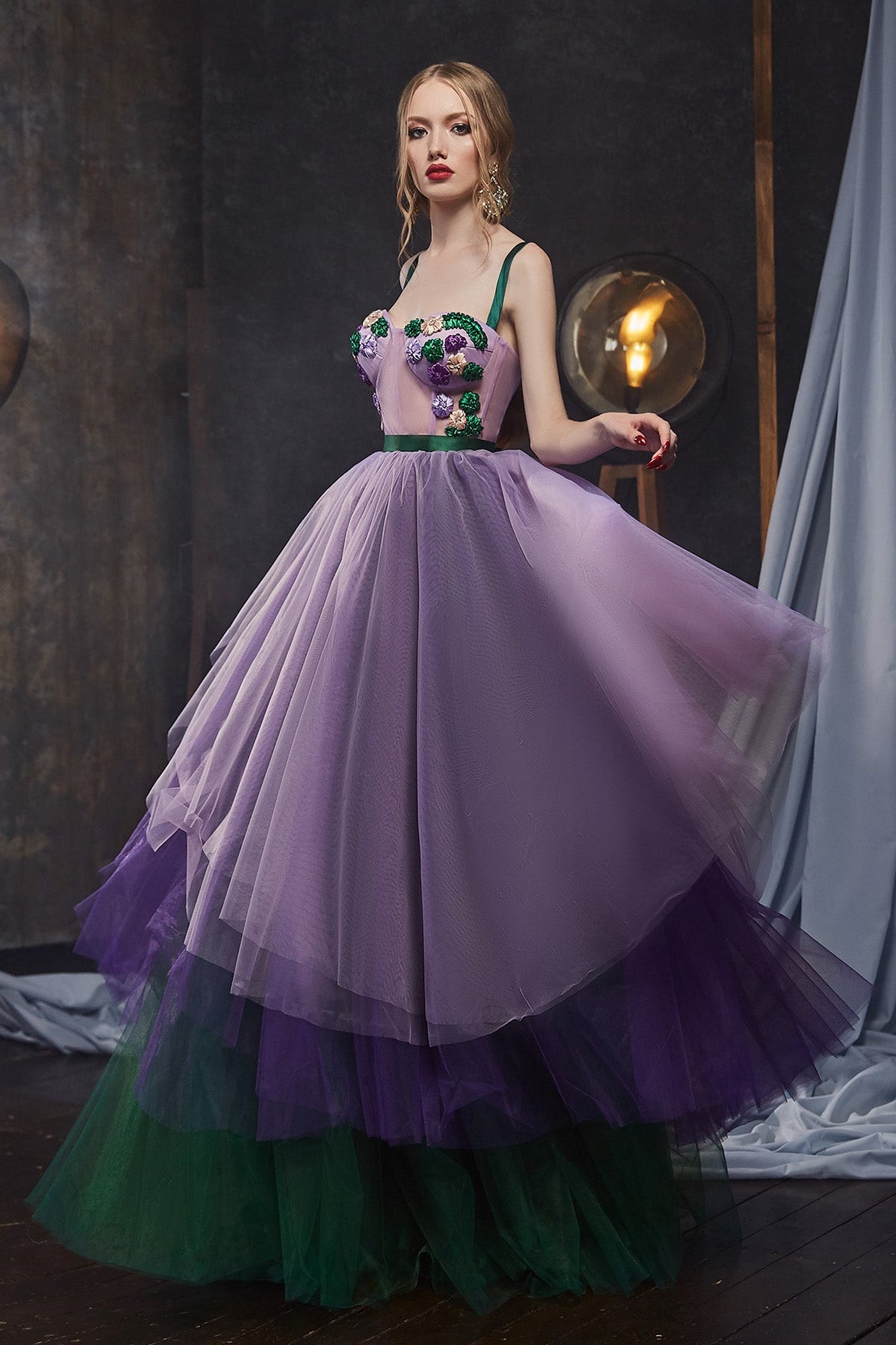 Purple fantasy prom dress