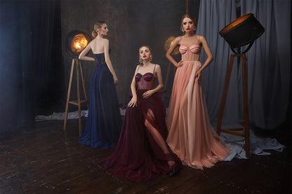 Bustier corset prom dress long