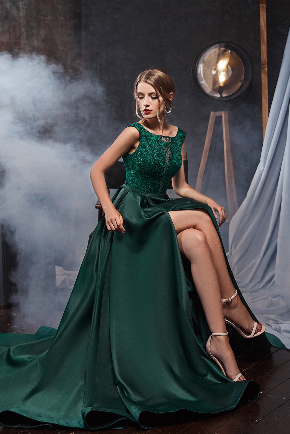 Satin wedding guest dress