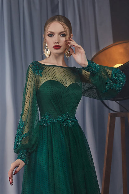 KatrinFAVORboutique-Mother of the bride dress Puff sleeve formal dress