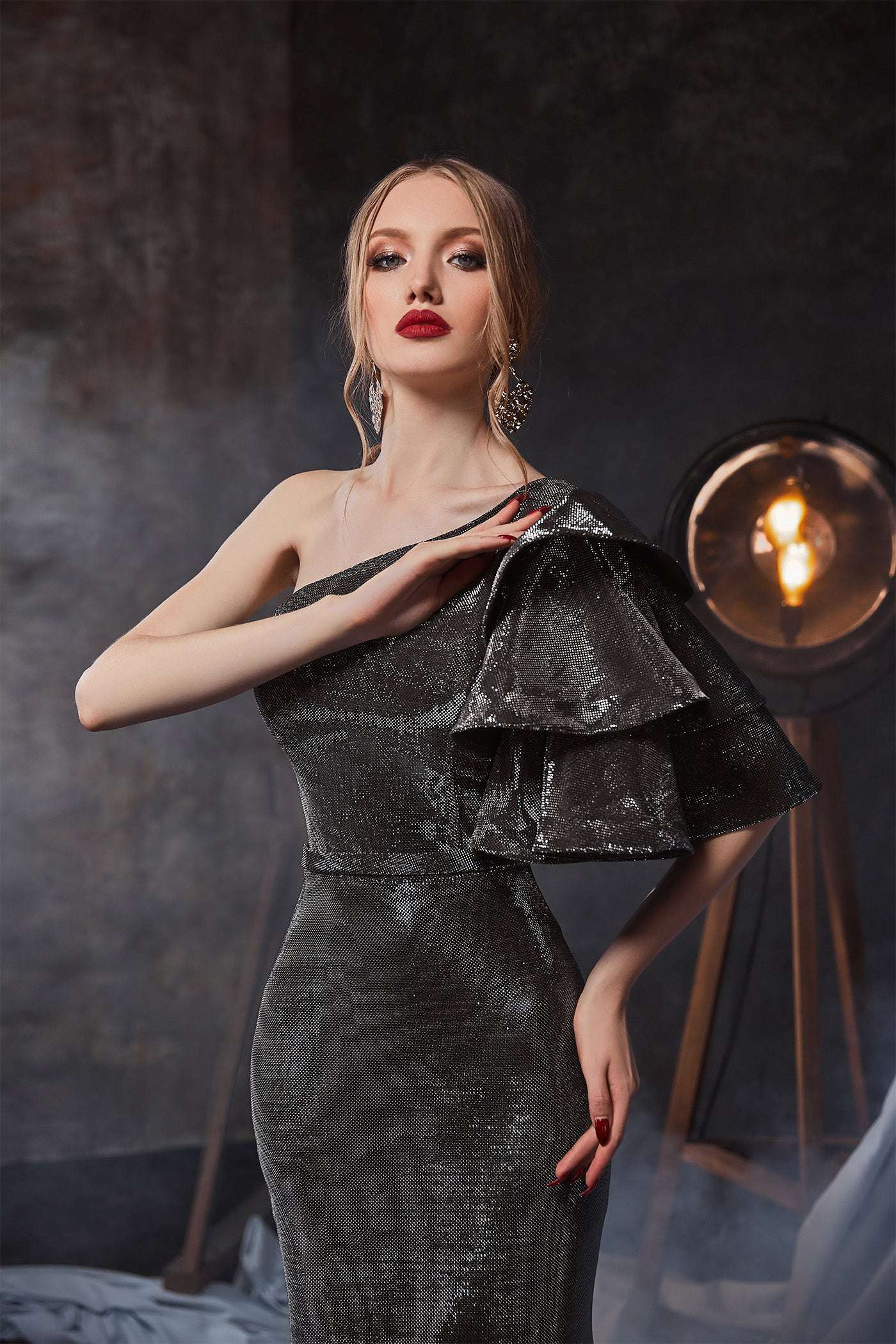 KatrnFAVORboutique-One sleeve cocktail formal gown Unique occasion wear