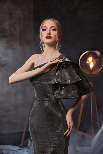 KatrnFAVORboutique-One sleeve cocktail formal gown Unique occasion wear