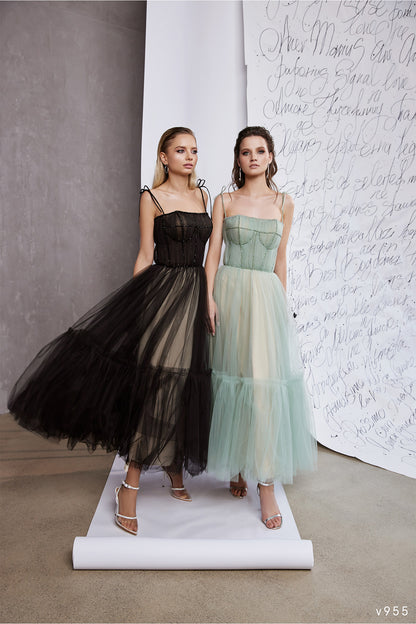 Tulle wedding guest dress midi