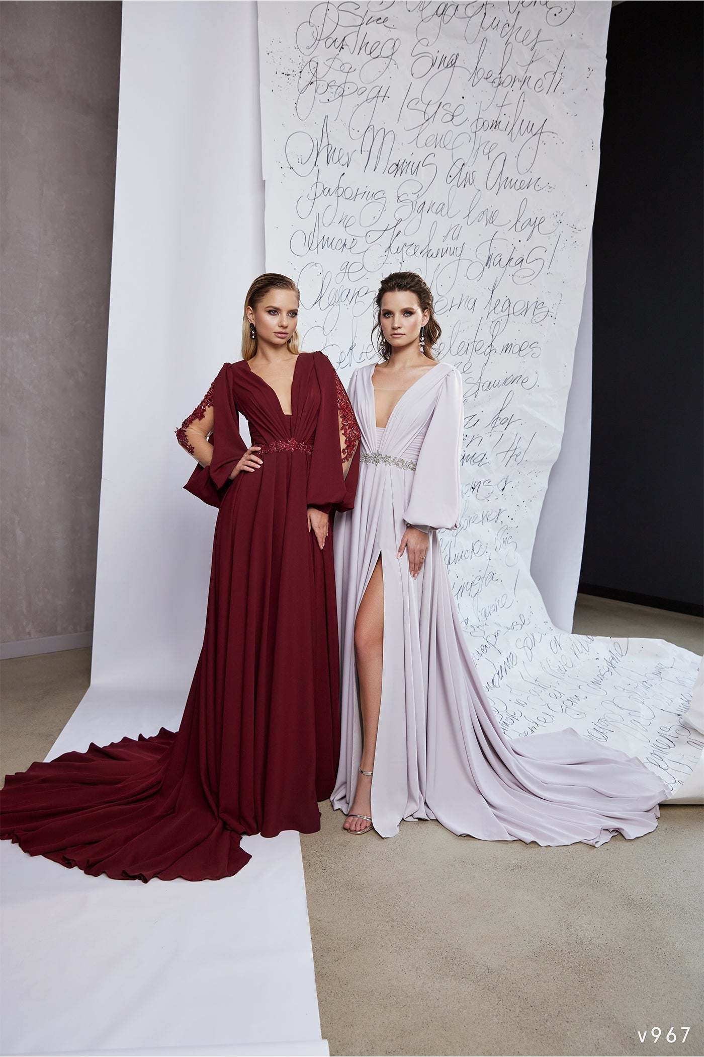 KatrinFAVORboutique-Long sleeve flowy formal dress Classy evening gowns