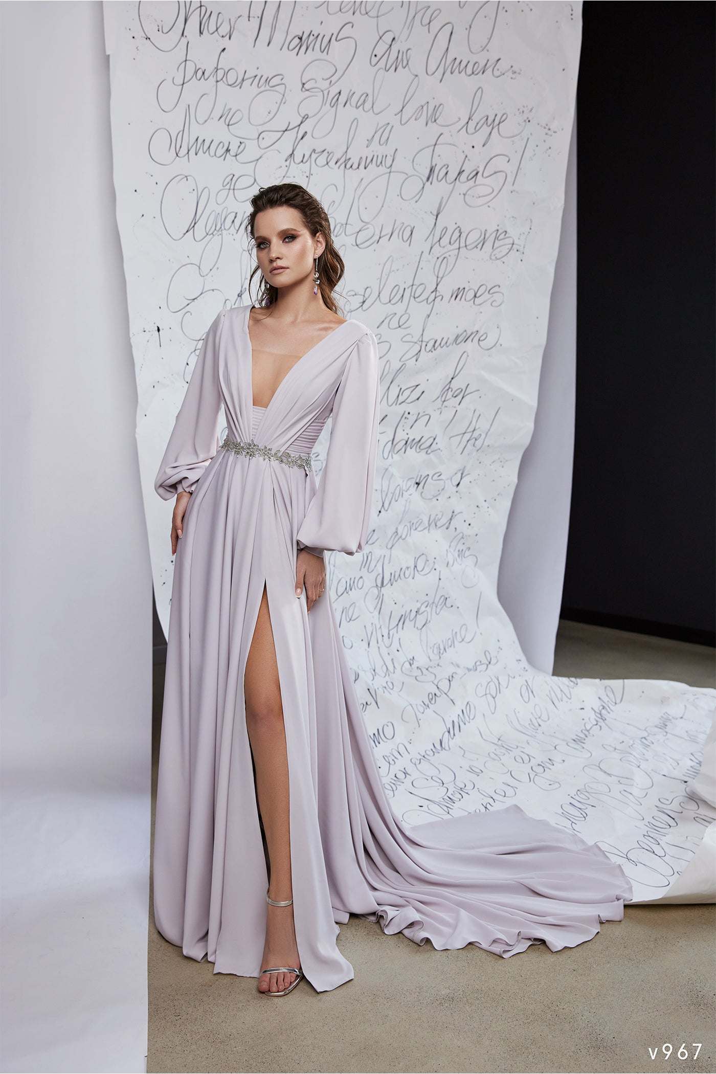 KatrinFAVORboutique-Long sleeve flowy formal dress Classy evening gowns