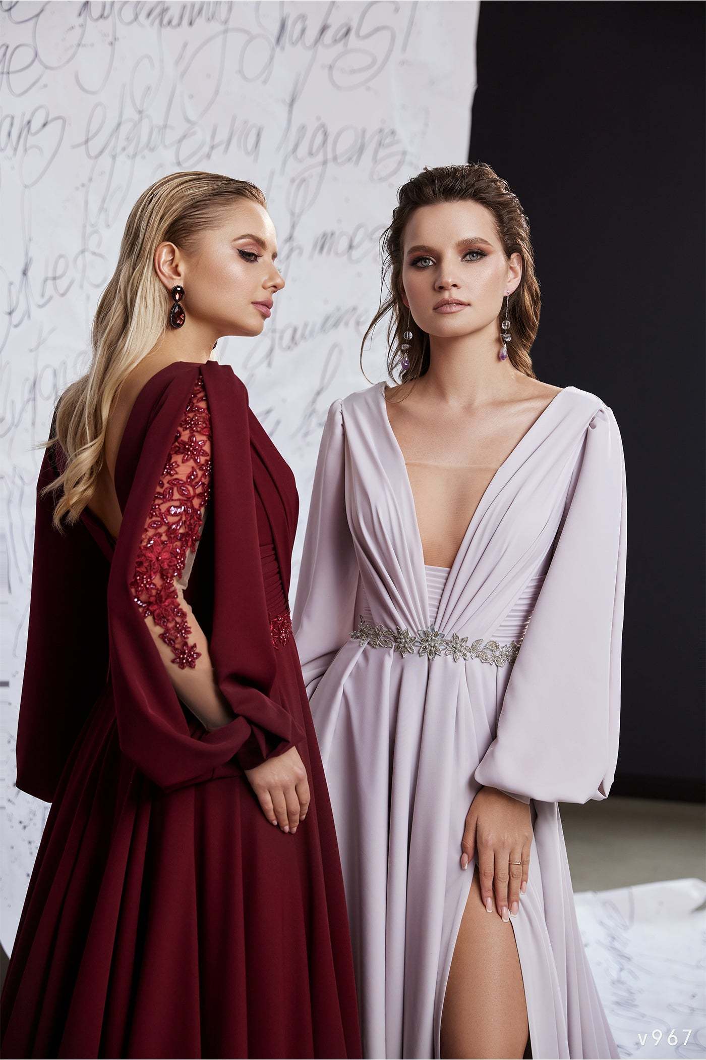 KatrinFAVORboutique-Long sleeve flowy formal dress Classy evening gowns