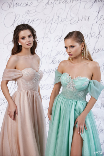 KatrinFAVORboutique-Corset dress prom Off the shoulder tulle dress