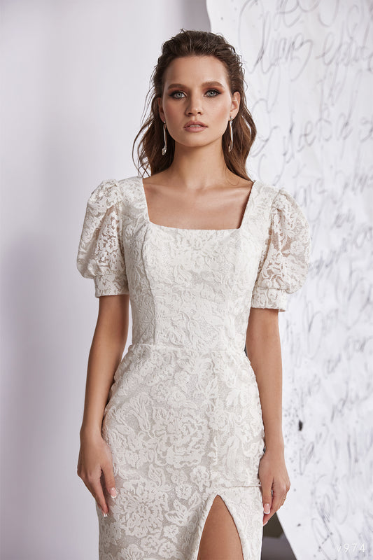 Short wedding reception dress White formal dresses