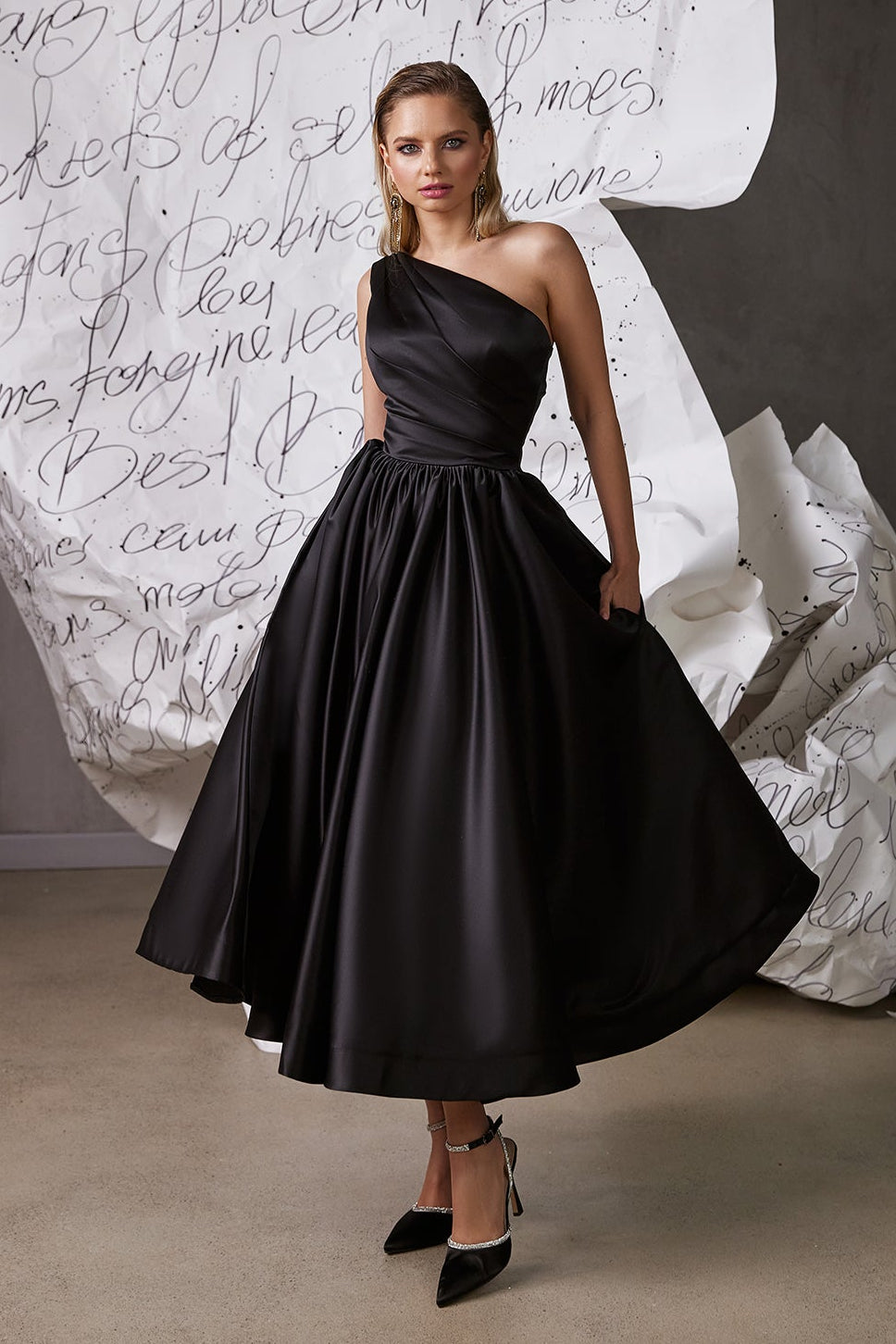 KatrinFAVORboutique-One shoulder formal dress Satin evening gown