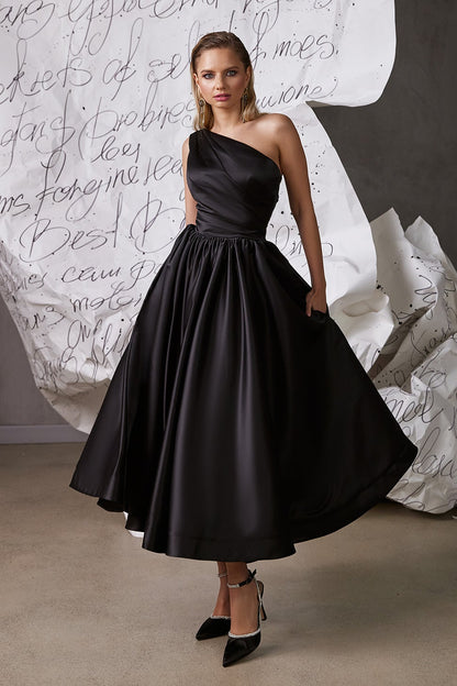 KatrinFAVORboutique-One shoulder formal dress Satin evening gown