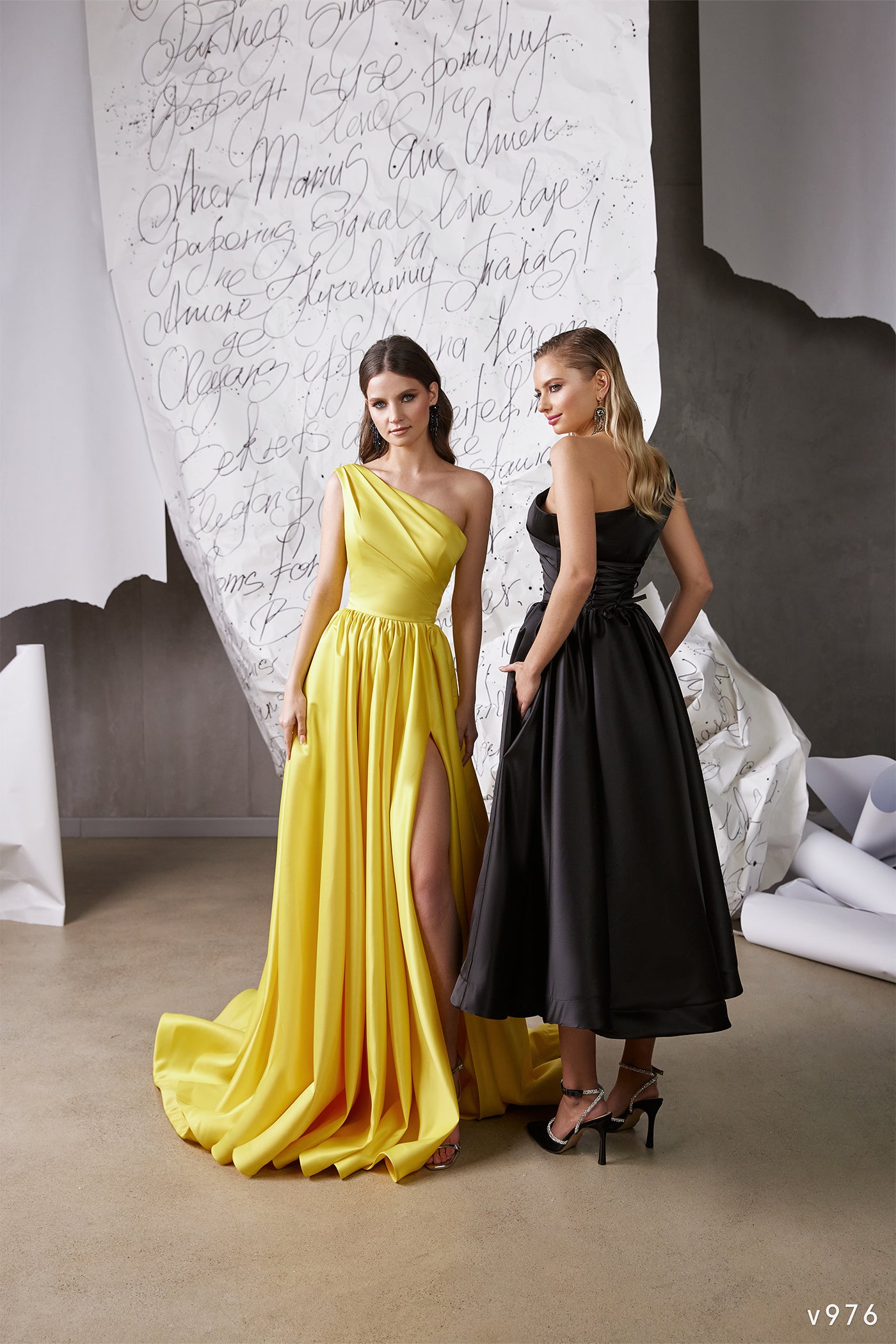 KatrinFAVORboutique-One shoulder formal dress Satin evening gown