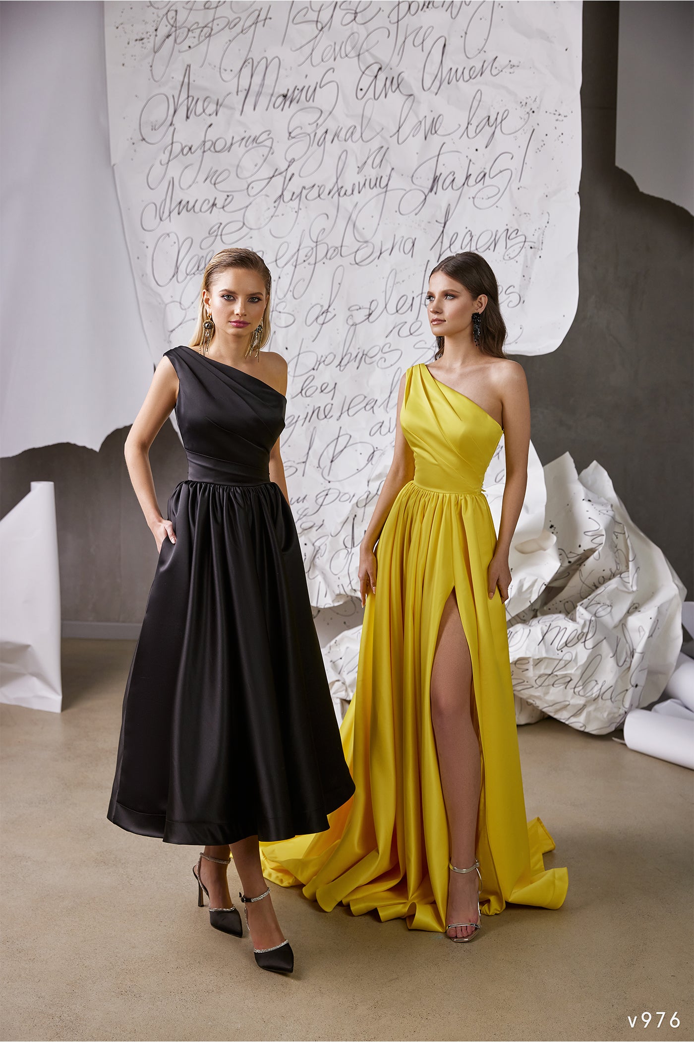 KatrinFAVORboutique-One shoulder formal dress Satin evening gown